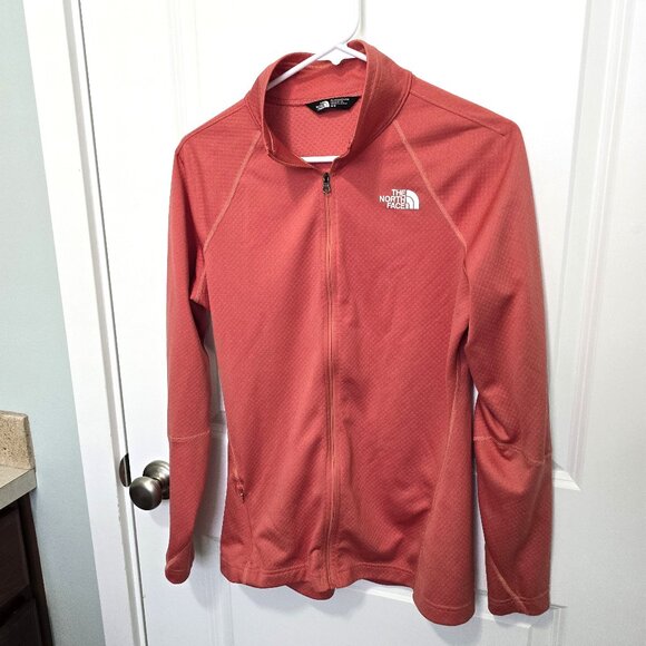 The North Face Tops - The North Face Sweatshirt Full Zip Coral Orange Size Medium Long Sleeve